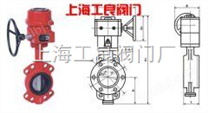 D341X  蜗轮法兰式中线蝶阀-*上海工良